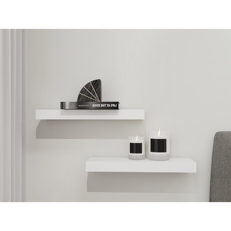 Mainstays White Floating Shelves, Set of 2 (16.5") photo 4