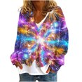 thumbnail image 2 of LOVZFMLL Vestes pour Femmes Mode Cardigan Imprimé Veste Décontractée Mode Manches Longues Col en V Haut/chemise Manches Longues à Capuche Veste Décontractée, 2 of 5
