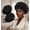 Black+Black, variant on ROSOZ Women's satin wide-brimmed high-elasticity sleeping hat, curly hair, natural hair quality care hat