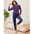 thumbnail image 3 of Ekouaer 2 Pack Womens Pajamas Set Long Sleeve Sleepwear Top and Jogger Pants Lounge Sets Cozy Pjs Loungewear, 3 of 6