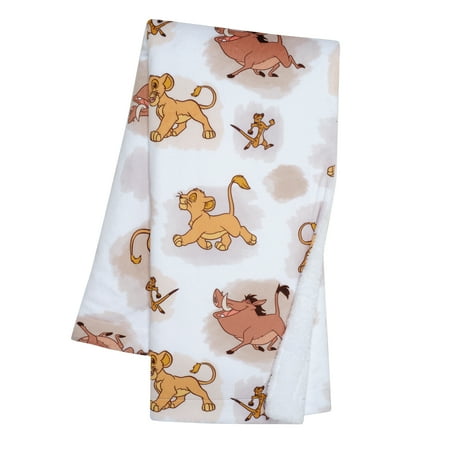 Lambs & Ivy Disney Baby Lion King Safari Soft White Fleece Baby Blanket