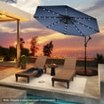 thumbnail image 2 of Gymax 10Ft Offset Hanging Umbrella Patio Outdoor w/ 32 Solar LED Lights Navy, 2 of 10