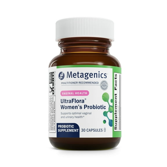 Metagenics UltraFlora Women's Probiotics for Vaginal Health - Supports Yeast Balance, Microflora & Urinary Comfort - Lactobacillus rhamnosus & Lactobacillus GR-1 reuteri RC-14 - Non-GMO - 30 Count