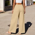 thumbnail image 6 of Wide Leg Pants Woman Lounge Casual High Waisted Comfy Pants with Pockets Summer Fashion Clothing, 6 of 8