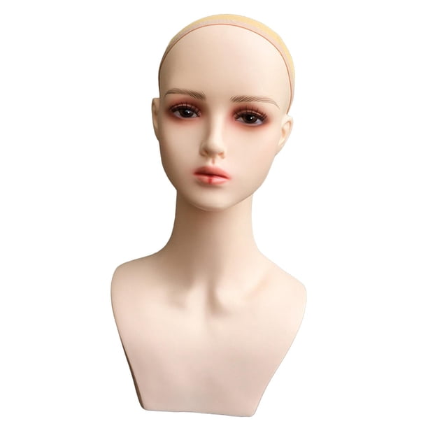 Cabeza de maniquí femenino, maniquí, soporte de exhibición de peluca multifuncional con hombro Estilo C