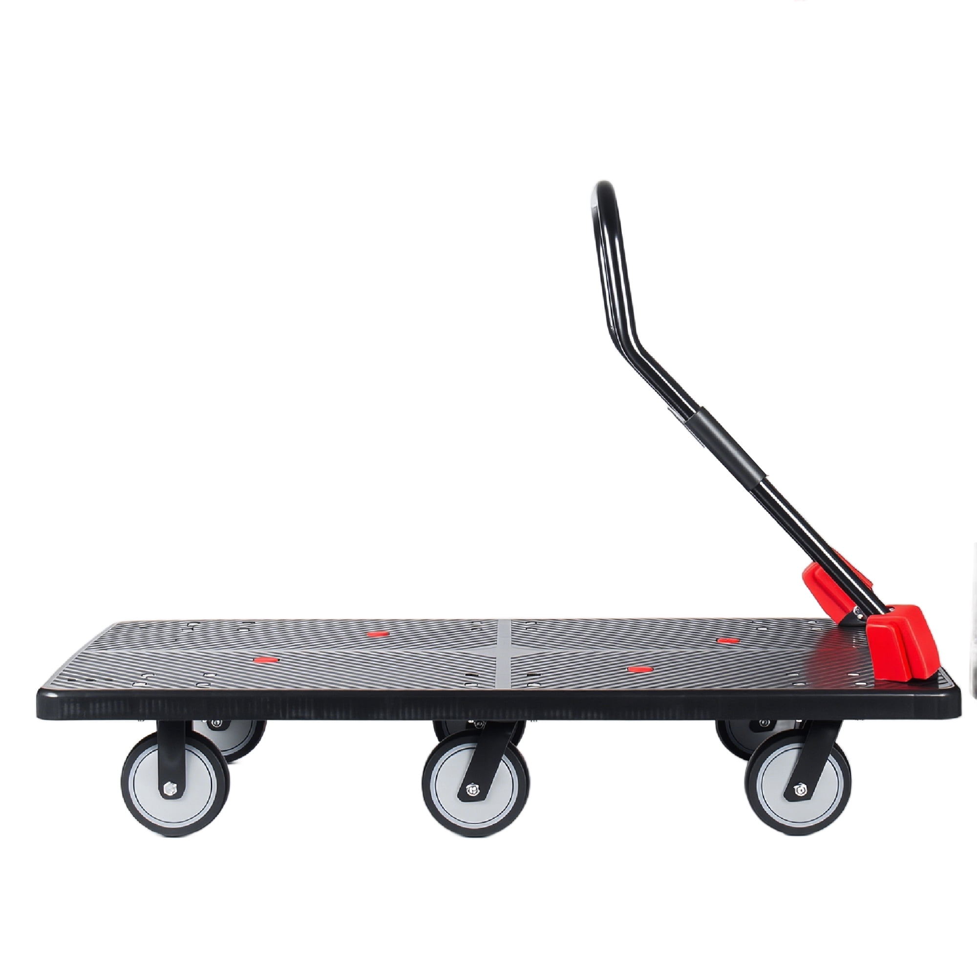 25.5"x51.5" Platform Truck, Foldable Handcart with 6" TPR 360-Degree Silent Wheels, 1800lbs Heavy-Duty Push Dolly Cart, 4 Steel Load-Bearing Beams for Warehouse Garage Home Use