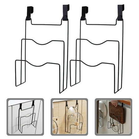 Black Lid Organizer and Cutting Board Holder for Home Decoration 2Pcs
