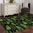 thumbnail image 3 of Spring Leaves Area Rugs 2.7'x5', Washable Small Throw Rugs for Kitchen Bedroom, Pastoral Garden Botanical Black Indoor Outdoor Rug Non-Slip Low Pile Carpet Runner Reversible Floor Mats, 3 of 8