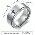 thumbnail image 2 of Spinner Cross Rings for Men, Silver/Black Anxiety Fidget Rings Men, Mens Rings Stainless Steel for Stress Relieving, Promise Ring for Women Size 6-12, 2 of 6