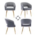 thumbnail image 6 of KCC Modern Accent Dining Chairs, Upholstered Velvet Home Office Desk Chairs with Hollow Back, Tufted Vanity Chairs Side Chairs with Gold Metal Legs for Living Room Restaurant, 1 PC &Dark Gray, 6 of 11