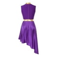 thumbnail image 3 of ZDHoor Womens Metallic Praise Dance Dress Overlays Tunics Asymmetrical Liturgical Lyrical Worship Costume Purple M, 3 of 6