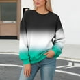 thumbnail image 2 of XPMWRP Women's Gradient Trendy Sweatshirt Casual Long Sleeve Crew Neck Pullover Loose Spring Fall Sweatshirt Sky Blue XXL, 2 of 5