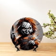 thumbnail image 3 of Lsque Chucky Pattern Ceramic Decorative Plate Decorative Plates with Display Stand Personalized Porcelain Plate Ceramic Ornaments for Wall Hanging Decoration-8in, 3 of 6
