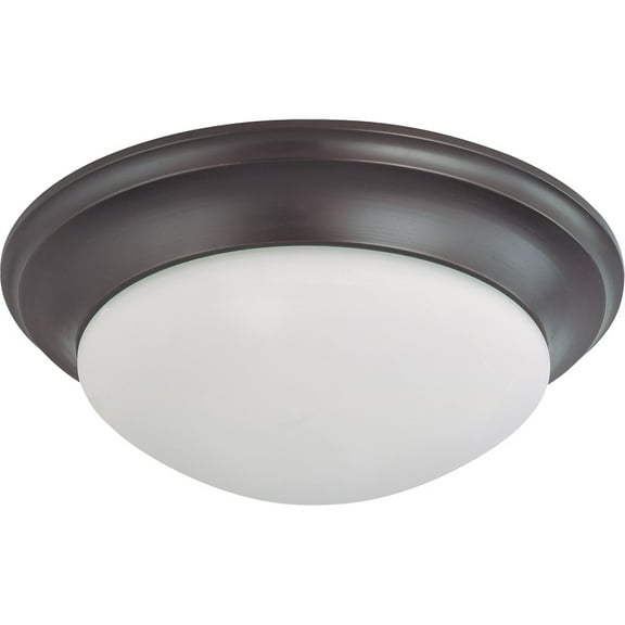 Nuvo Lighting 63367 - 3 Light (Twist and Lock Base) 17" Flush Mount Mahogany Bronze Finish with Frosted Glass Ceiling Light Fixture (60-3367)