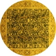 thumbnail image 1 of Ahgly Company Indoor Round Oriental Yellow Traditional Area Rugs, 6' Round, 1 of 4