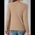 thumbnail image 4 of Blusas de Mujer de Larga Térmicas con Nudo Torcido, Cuello Alto, Informales, Ajustadas, Suaves y Elásticas. Albaricoque XL, 4 of 6
