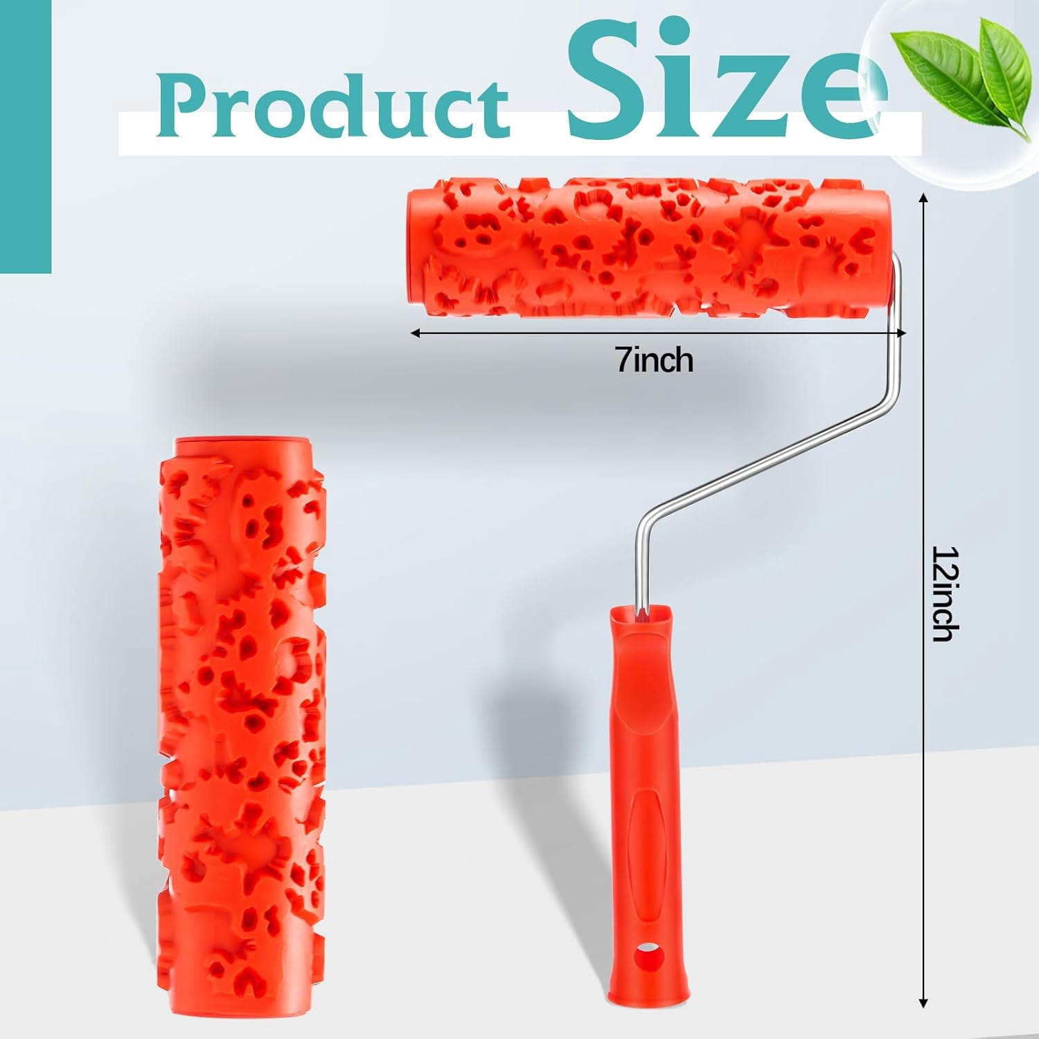 ABPETE 2 Pcs 7'' Texture Roller Pattern Paint Roller for Wall Decoration Classic Rubber Roller Texture Roller Tool to Add Design to Thick Slurry Elastomeric Coatings, Not Paint Rollers(Eg323t)
