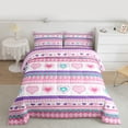 thumbnail image 2 of Castle Fairy Teens Cartoon Love Heart Twin Comforter Sets,Geometric Plaid Bedding Set, 2 of 8
