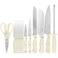 thumbnail image 3 of Martha Stewart Everyday 14 Piece Stainless Steel Cutlery and Wood Block Set in Linen, 3 of 5