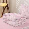 thumbnail image 5 of Homewish Girls Pink Zipper Twin Comforter Sets with Fitted Sheet and 2 Pillowcases,Bowknot Hearts Zipper Bedding Set,Pink Reversible,4 Pieces, 5 of 7