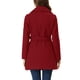 thumbnail image 3 of Inspire Chic Abrigo Trench de Mujer con Cuello Caído, de Un Solo Botón, Largo y con Cinturón, Talla XL, Rojo Oscuro, 3 of 6