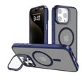 thumbnail image 1 of TopSave Matte Semi Clear Protective with Raised Camera Lens Cover and Metallic Trim Adjustable Camera Cover Kickstand Phone Case For Samsung Galaxy S25, Navy Blue, 1 of 3