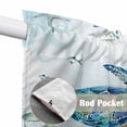 thumbnail image 2 of Teal Sea Turtle Coastal Kitchen Window Curtains, Swag Curtains Valance for Bedroom Living Room Bathroom, Summer Beach Ocean Coral Rod Pocket Window Treatment Curtain Block Drapes 2 Panels 36"x36", 2 of 9