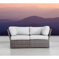 thumbnail image 2 of Living Source International Causeuse d'Extérieur en Osier avec Coussins, Brun/gris, 2 of 2