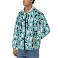 thumbnail image 3 of Zufioo Penguins Print Men's Hooded Cardigan, Zip-up Long-Sleeved Sweatshirt Jacket Sportswear-X-Large, 3 of 5