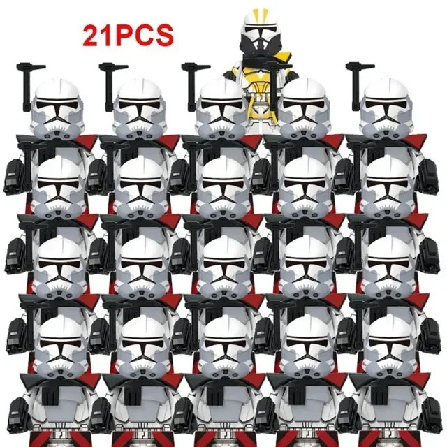 Hot Toys Star Clone 21 piezas 501st Wars Legion WM2204 Dark Troopers Bloques de construcción compatibles Brick Wars Figuras Mini juguetes