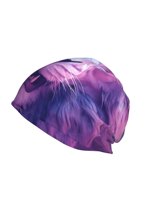 Cool Lion Head Print Unisex Knit Beanie for Men Women Winter Hat,Beanies Skull Caps