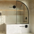 thumbnail image 3 of Demi 34 x 58 Framed Fixed 3/8 in. (10mm) Clear Tempered Glass Tub Door with Black Matte Frame, 3 of 6