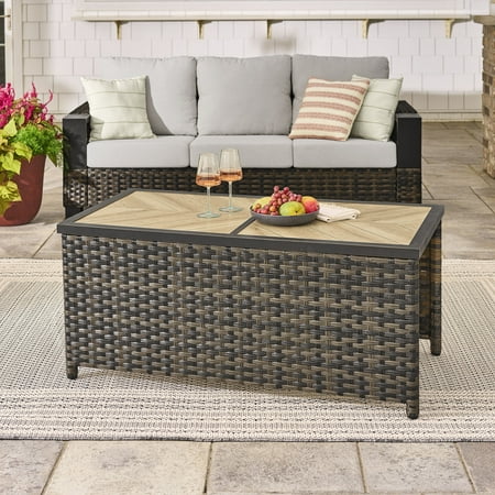 Better Homes & Gardens Rockport Ceramic Tile Outdoor Coffee Table, Brown