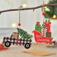thumbnail image 5 of Biplut Christmas Decoration Cute Sleigh Christmas House Motorhome Car Charms Holiday Decoration 4 Styles Christmas Tree Wooden Hanging Ornaments New Year Gift (Type A), 5 of 13