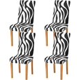 thumbnail image 2 of Zebra Dining Chair Covers Set of 4, Stretch Chair Slipcovers Removable Washable Chair Protector Covers for Dining Room, Restaurant, Hotel, Banquet, Ceremony\u2026, 2 of 6
