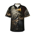 thumbnail image 2 of Yiaed Noble Style Bald Eagle Print Hawaiian Shirt for Men Short Sleeve Button Down Shirts Beach Shirts for Men-X-Large, 2 of 5