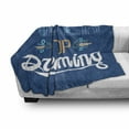 thumbnail image 3 of Saying Soft Flannel Fleece Blanket, Floral Arrangement Never Stop Dreaming Calligraphic Design Ornate Retro Leaf, Cozy Plush for Indoor and Outdoor Use, 50" x 70", Royal Blue Yellow, by Ambesonne, 3 of 6