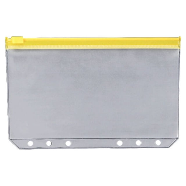 justharion 10 Pieces Zipper Pouch Container Convenient PVC Documents Pouches Document Holding Bag Storage Containers for Home Office School A6 Yellow
