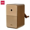 Manual Pencil Sharpener Pencil Sharpening Machine Hand Crank Pencil Sharpener with Stronger Helical Blade to Fast Sharpen, Retro Gold