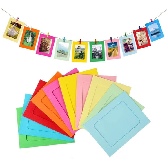 LONGRV 30Pcs Paper Picture Frames for 4x6in Photo,Home ,School and Office Decor,Christmas Gift&Decoration, Keep Good Memories with Your Friends&Familiy