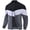 Black/White/Dark Grey, variant on Xidunhg Men's Bomber Jacket, Lightweight Casual Varsity Style, Color Block, Black/White/Dark Grey, L