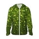 thumbnail image 1 of Fotbe Green Glitter Sparkle Chaqueta con Protección Solar UPF 50+ para Hombre y Mujer, Camisa con Capucha y Bolsillos-3X-Large, 1 of 7