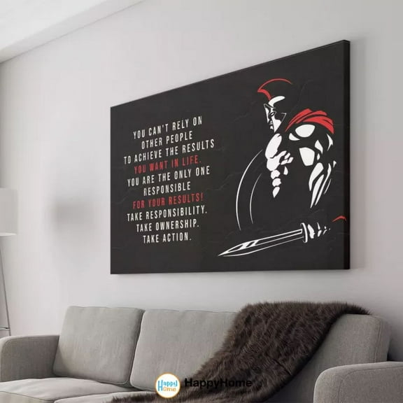 Kna Prints - 1 Pc Poster Attitude Spartan Poster Motivational Inspiration Quotes Wall Art Take Action, UNFRAMED-8x12