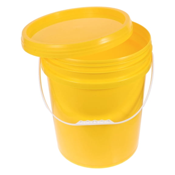 BESTYASH Large Yellow Plastic Bucket with Airtight Lid for Storage, Paint Preservation, and Multi-Purpose Use