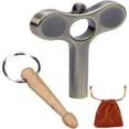 thumbnail image 1 of Llave en forma de T de tambor llave de afinación de Metal llave afinadora Universal plateada, 1 of 4