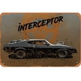 thumbnail image 1 of Placa Metal Vintage Interceptor Coche Pintura Hierro Rectangular Pared 40x30cm, 1 of 9