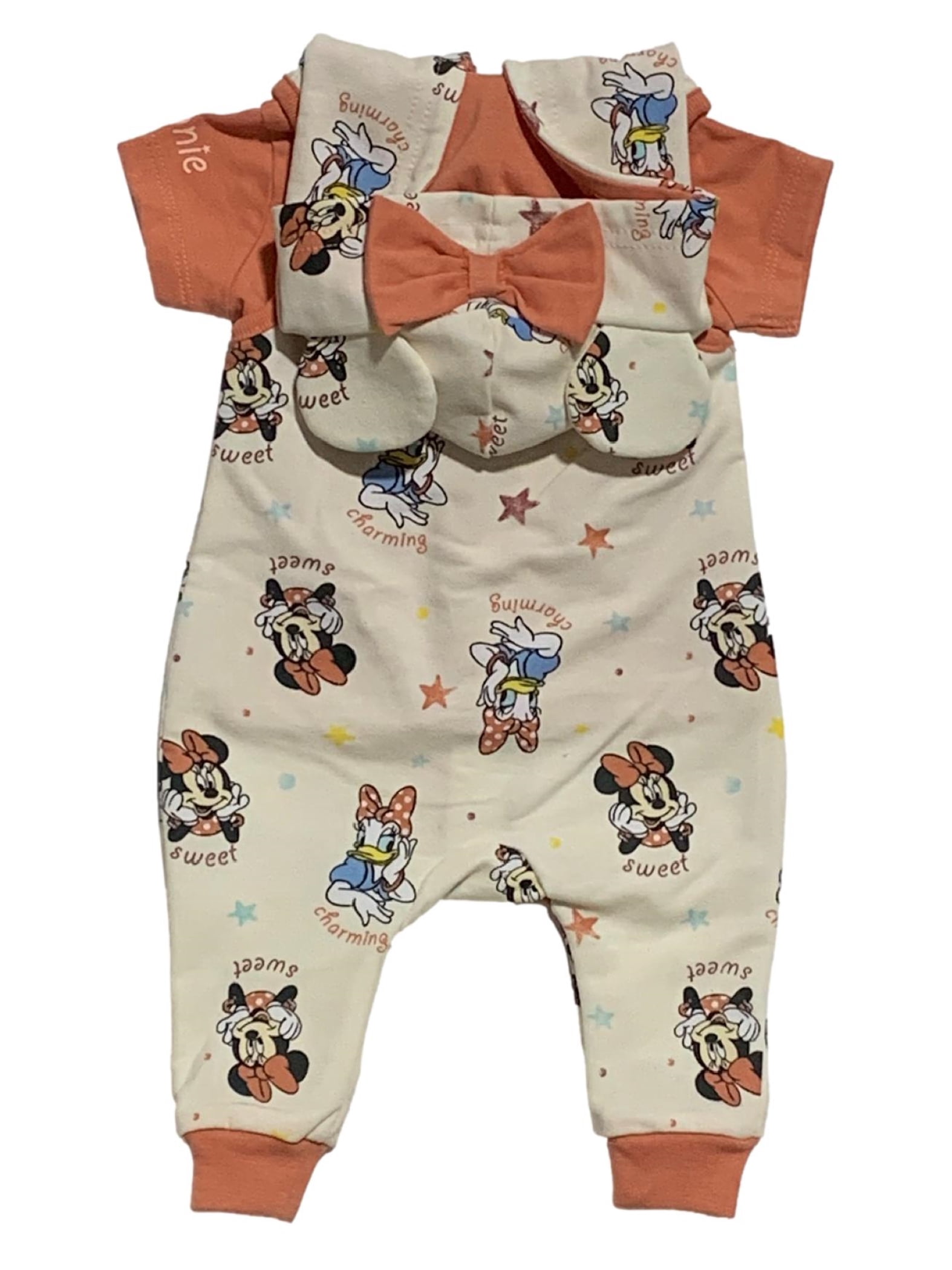 Disney Baby Girls' Minnie Mouse and Daisy Hooded Coverall Set, Sizes 0-24M