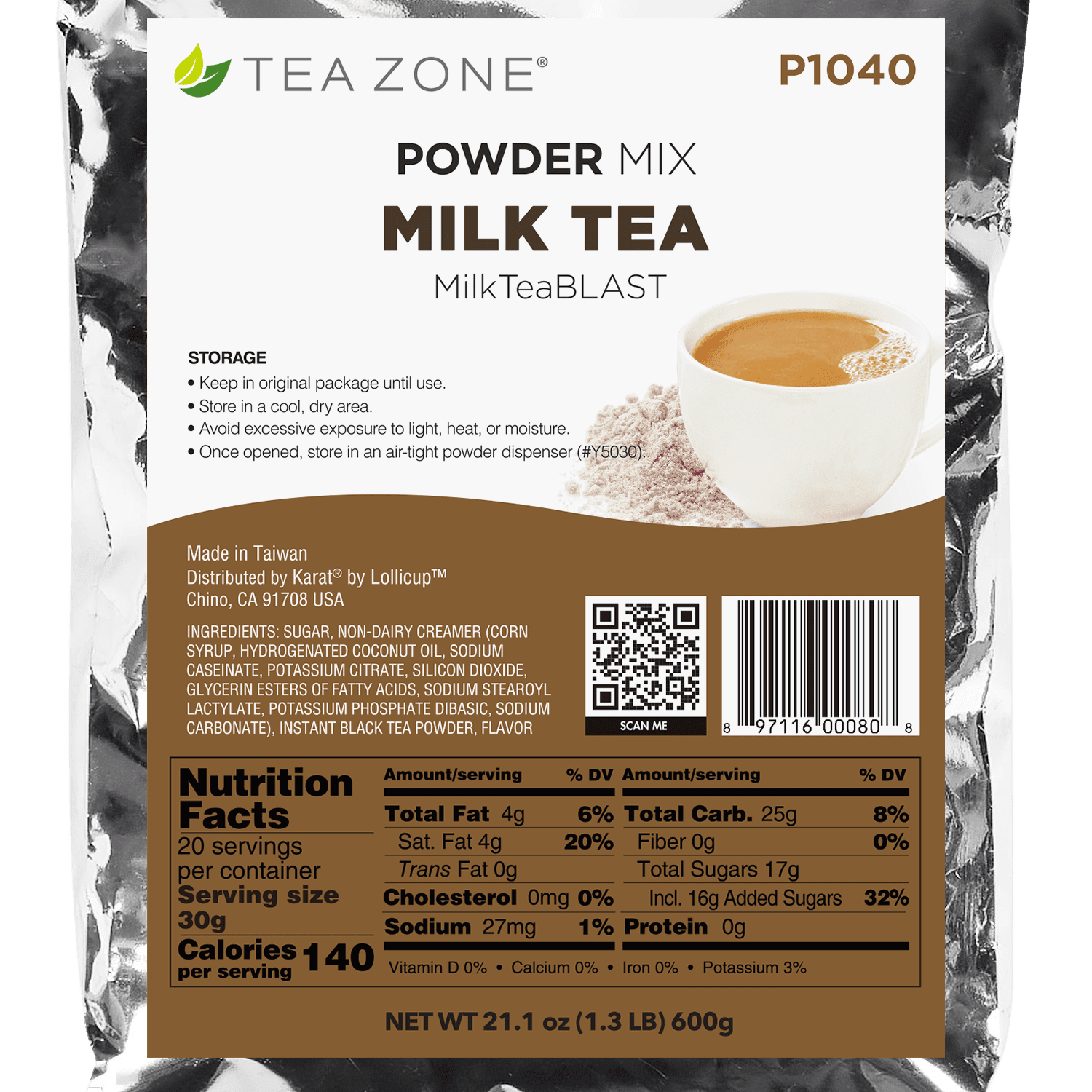 Tea Zone Premium Milk Tea Powder Mix, 1.3 lb - Easy to Use