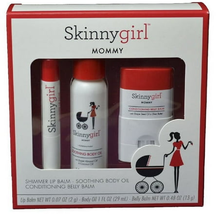 Skinnygirl Mommy Travel Set: Shimmer Lip Balm, Soothing Body Oil and Conditioning Belly Balm