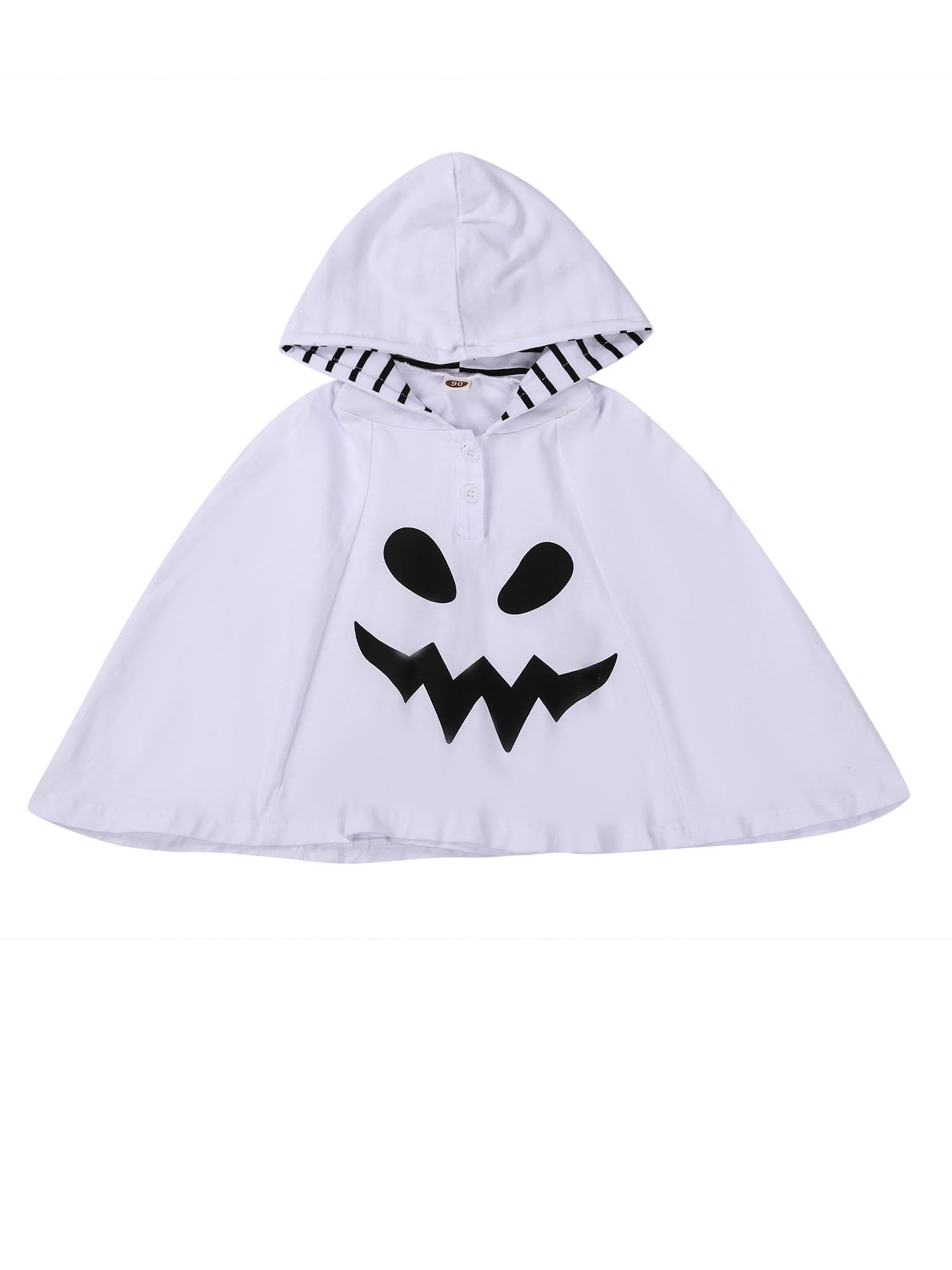 Halloween Fancy Dress Childs White Ghost Hooded Cape Unisex 